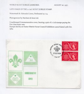 GB 1969 SG557 Late Usage Scout Commemorative Cover ( 1957 stamps used in 1969)