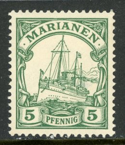 Mariana Islands 1901 Germany 5 pfg Unwatermarked Yacht Ship Sc #18 Mint A276
