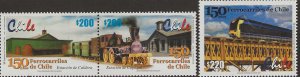Chile 2001, Scott 1379-1380, 150th Anniversary Chilean Railroads
