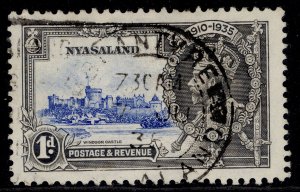 NYASALAND PROTECTORATE GV SG123, 1d ultramarine & grey, FINE USED.