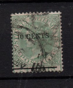 Straits Settlements 1891 10c on 24c Narrow O Variety SG86A WS36459