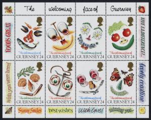 Guernsey 550a MNH Greetings, Fruit, Butterfly, Flowers, Fish, Wine