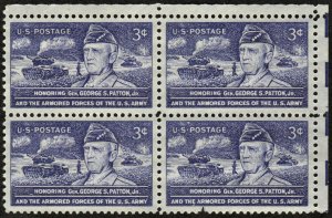 SC#1026 3¢ General George S. Patton Block of Four (1953) MNH