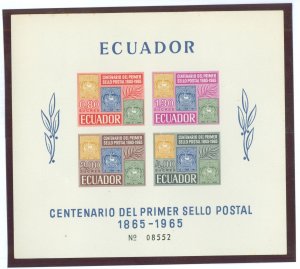 Ecuador #747a Mint (NH) Souvenir Sheet (Stamps On Stamps)