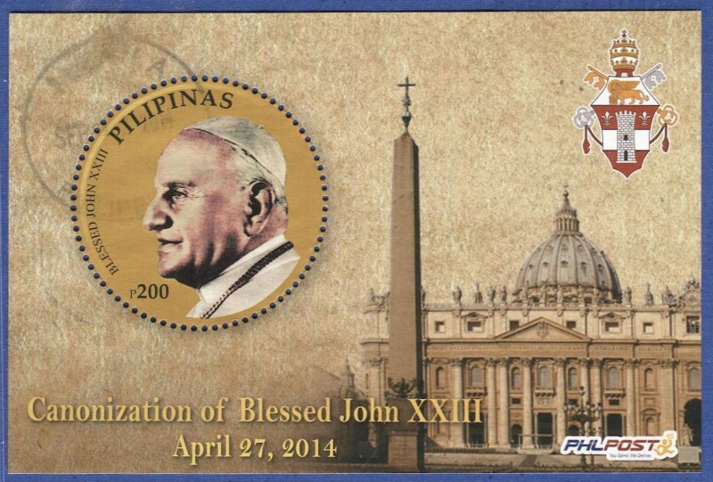 PHILIPPINES 2014 Used  200p s/s - Canonization of Pope John XXIII