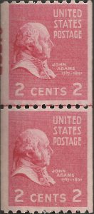 # 850 MINT NEVER HINGED Line Pair JOHN ADAMS