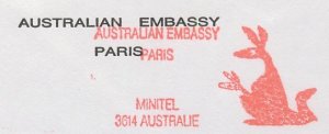 Meter cover France 1990 Kangaroo - Australian Embassy