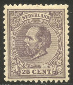 NETHERLANDS #30 Mint - 1872 25c Dull Violet