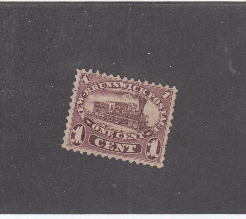 NEW BRUNSWICK # 6 VF-MNG 1cts 1860 LOCOMOTIVE /RED LILAC /CENTS ISSUE-#02 CV $60