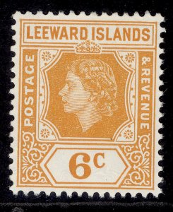 LEEWARD ISLANDS QEII SG132, 6c yellow-orange, NH MINT.