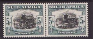 South Africa-Sc#65- id9-unused og NH 5sh Ox Wagon-Die I-U with projections-dot