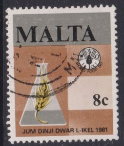 Malta 1981 Wheat Ear in Conical Flask 8c Fine Used SG 665 VGC