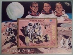 Ajman Michel Block 1116B Apollo 15 Imperforate Souvenir Sheet Mint Never Hinged