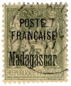 (I.B) Madagascar Postal : Overprint 1Fr