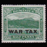 DOMINICA 1918 - Scott# MR3 View Surch. 1/2p LH