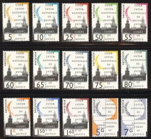 Netherlands Scott O44-O58 MNHOG - 1989 Intl Court of Justice Set- SCV $22.75