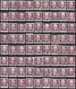 SC#1395 8¢ Eisenhower Booklet Stamps (1970) Used Lot of 72