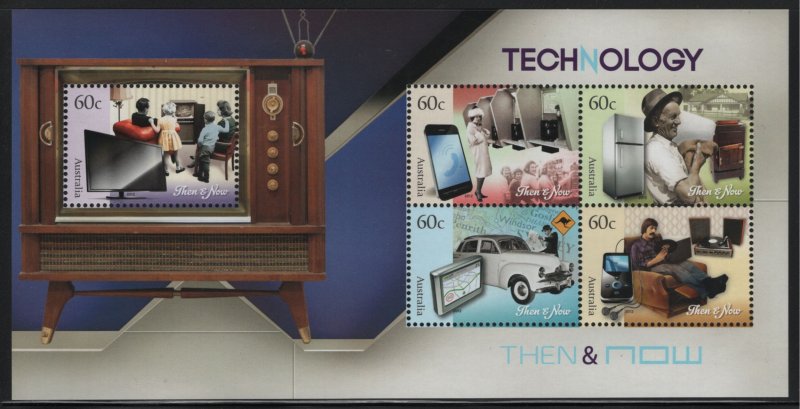 Australia 2012 MNH Sc 3646b 60c Telephone, refrigerator, TV, stereo, maps Sheet