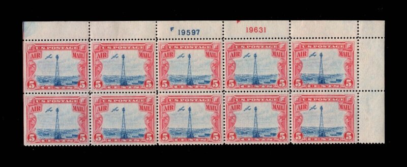 MOMEN: US STAMPS #C11 PLATE BLOCK OF 10 NO TOP MINT OG NH LOT #91401*