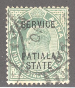 India- Convention States, Patiala, Scott #o20, Used