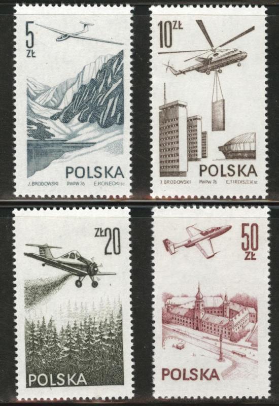 Poland Scott C53-56 MNH** 1976-78 airmail set