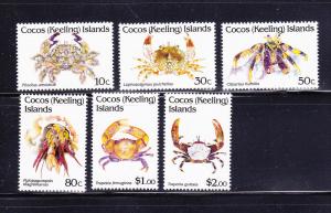 Cocos Islands 250, 252, 255, 257-259 MNH Crustaceans, Crabs