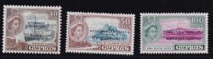 Cyprus Republic 1960 QEII Bi-lingual Overprints Complete Set (15) VF/NH(**)