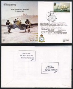 B35a Martin Baltimore 40th Anniv of VJ Day Standard Cover