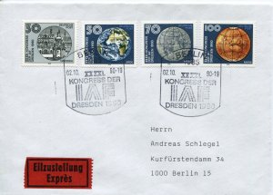 DDR Sc.#  2 Card with Souvenier Cancels  2 Special Letters engraved  and 2 used