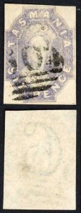 Tasmania SG44/48 6d wmk double line 6 Four Margins Cat 75 pounds