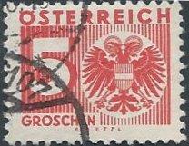 Austria J162 (used) 5g numeral, red (1935)