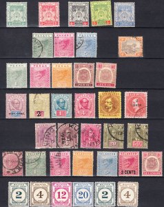 MALAYA & STATES NICE SELECTION OF 38 STAMPS (MINT & USED)