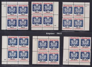 BOBPLATES #O127//O133 Officials Plate Blocks VF MNH SCV=$60.5