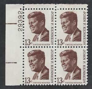 UNITED STATES SC# 1287 PL#29392 UL B/4 FVF/MNH 1967