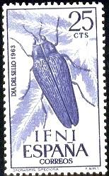 Insect, Beetle, Steraspis Speciosa, IFNI stamp SC#116 MNH