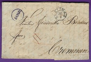 1833 Germany, Berlin to Cremmen, Circular Prussian Disinfectant SANSt H/S