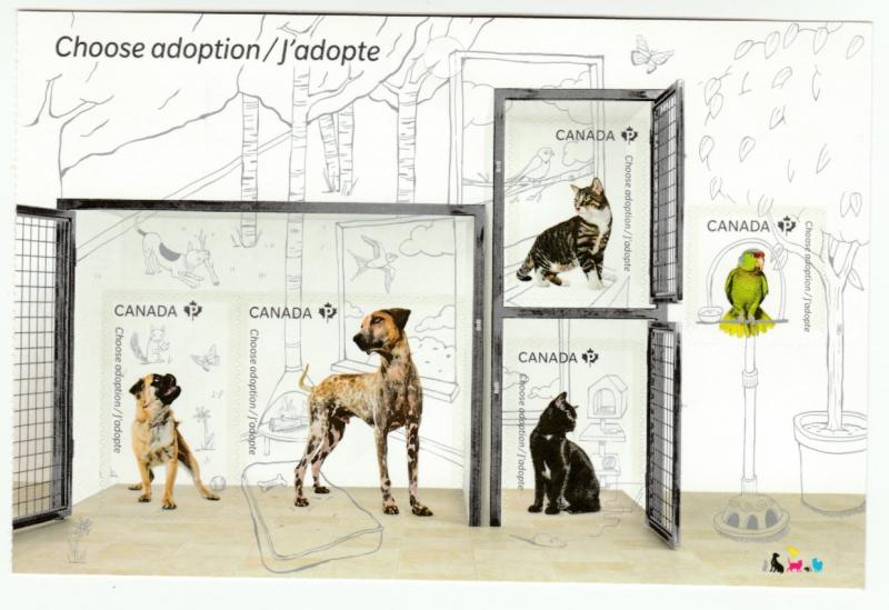 Canada 2641 Choose Adoption - Pets - Booklet Pane