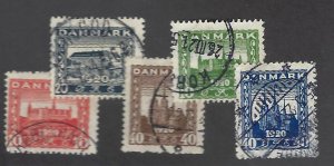 Denmark SC#156-160 Used F-VF SCV$19.85...nice bargain!!