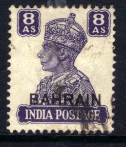 Bahrain 1942 - 45 KGV1 8a Slate Violet on India used SG 49 ( H184 )