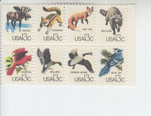 1978 USA CAPEX Birds & Animals B8  (Scott 1757a-h) MNH