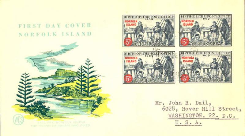 Norfolk Islands Australia 4d First Post Office Overprinted 5d Norfolk Island ...