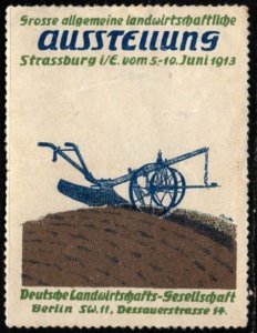 1913 German Poster Stamp Large General Agricultural Exhibition June 5-10, 1913