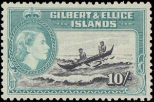 Gilbert & Ellice Islands #61-72, Complete Set(12), 1956, Never Hinged