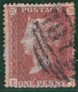 GB QV PENNY RED Stamp SG.21 1d Red-Brown (EL) CLEAR PROFILE Used c£65+ PIRED119