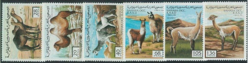 C0424 - Western SAHARA OCCIDENTAL - 1996, set of 6: Llamas, Camels