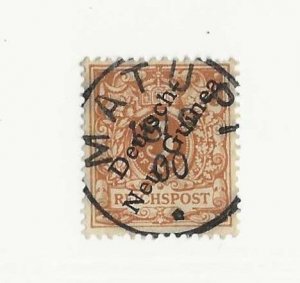 German New Guinea Sc #1a  3pf  red brown shade used with Matupi 1900 SON CDS