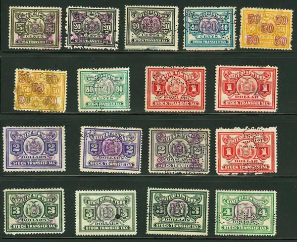 17 Vintage NY State Stock Transfer Tax Stamps