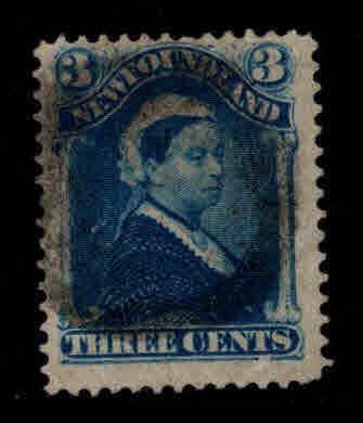 NEWFOUNDLAND Scott 49  Used Nicely Centered Victoria 3c Blue