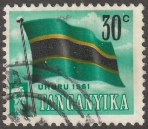 Tanganyika, stamp, Scott#49, used, hinged, Flag