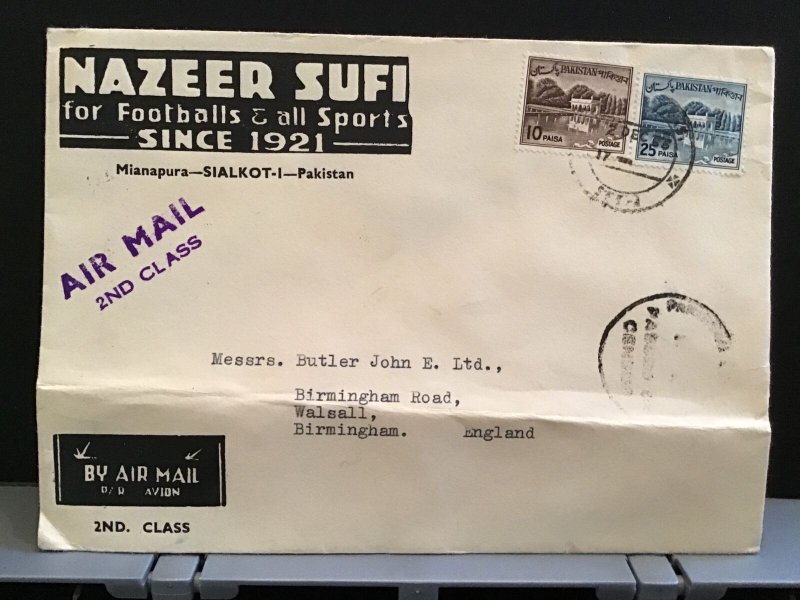 Pakistán 1955 Naeer Sufí Air Mail  to England stamps cover R31458